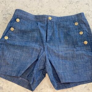 Banana Republic Blue Women's Shorts with Gold Buttons